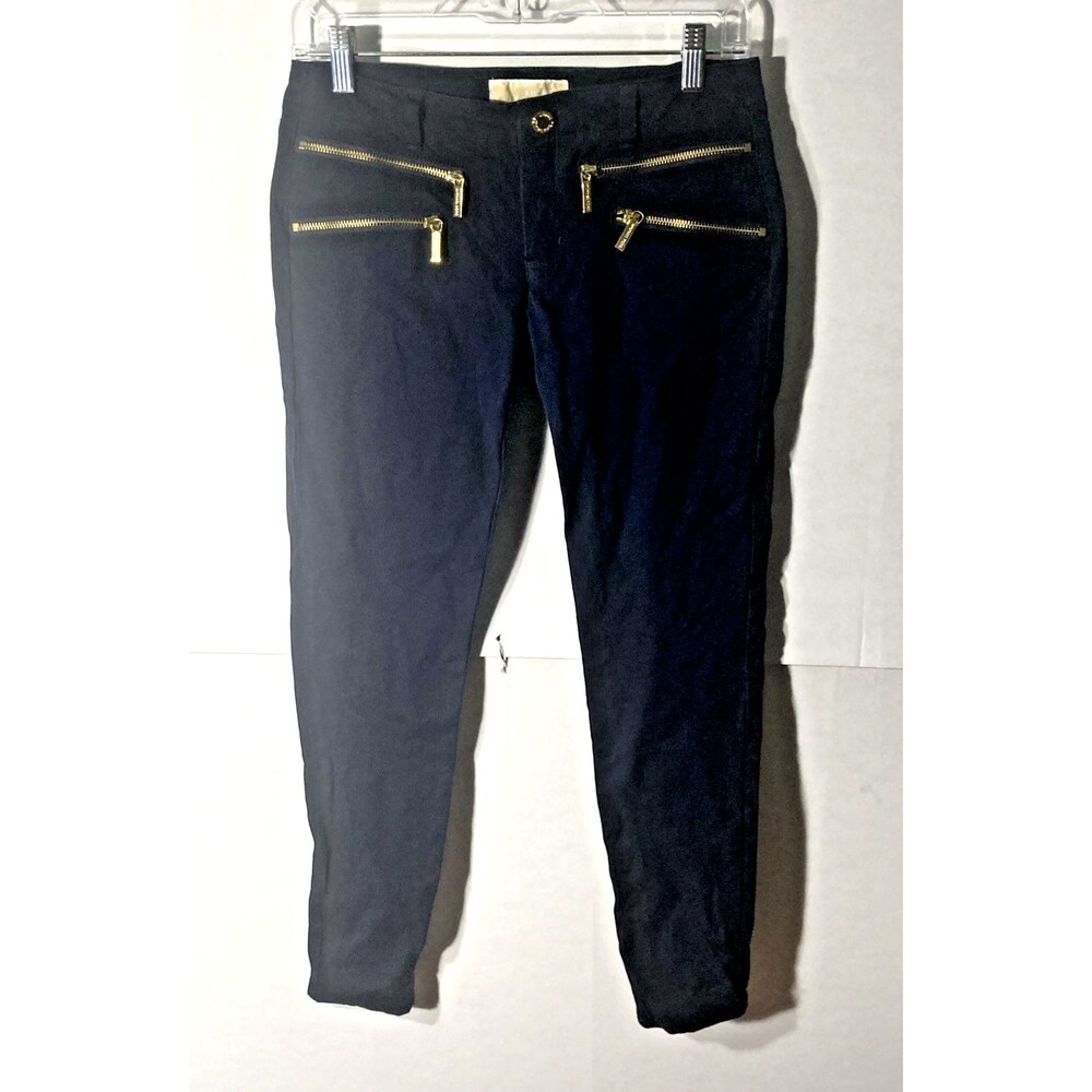 MICHAEL Michael Kors blue low rise zip fly zip pockets tapered leg pants 2